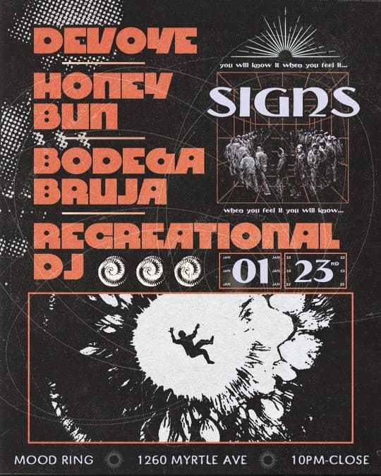 SIGNS with Honey Bun, Devoye, Bodega Bruja, Recreational DJ